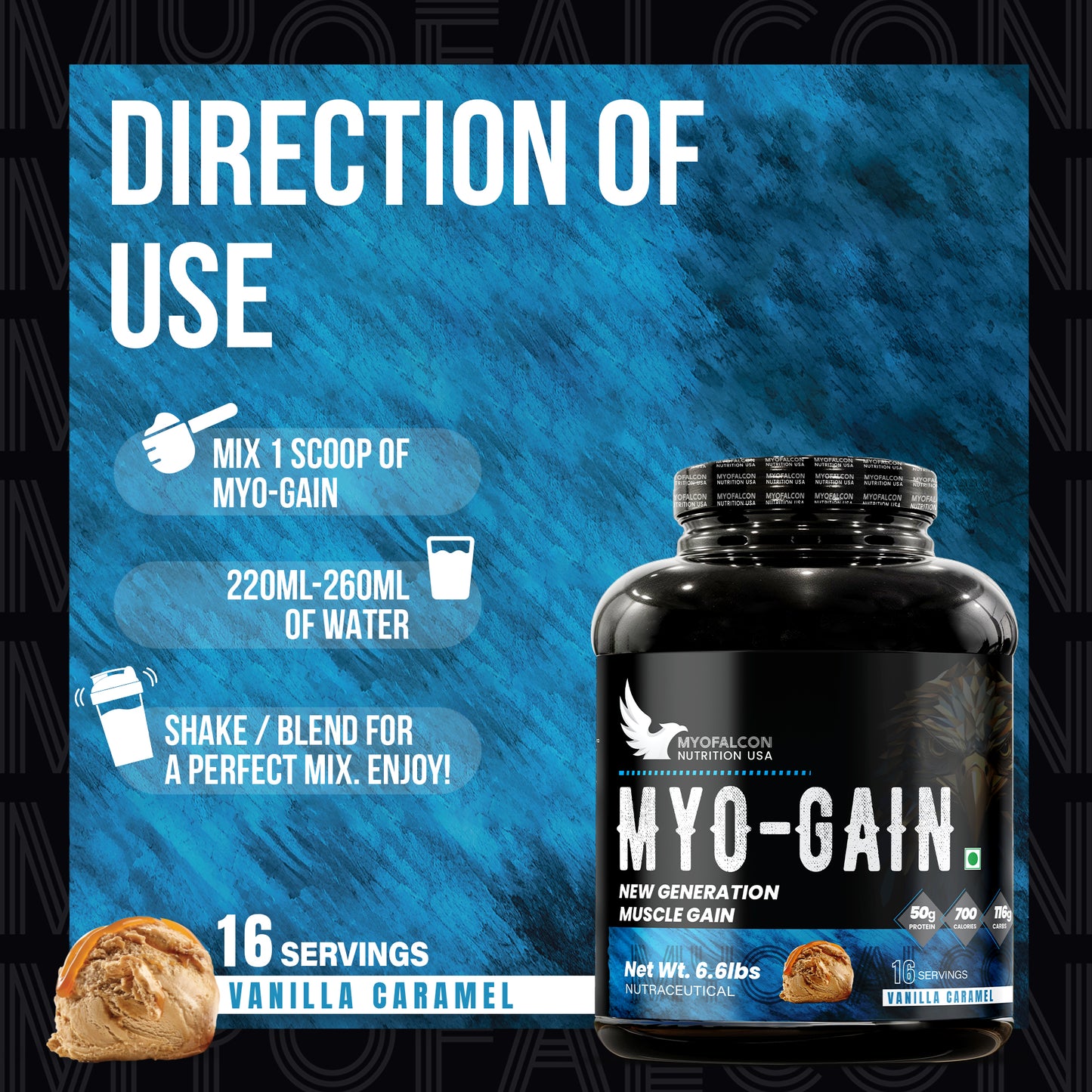 Myofalcon Nutrition Myo-Gain Mass Gainer