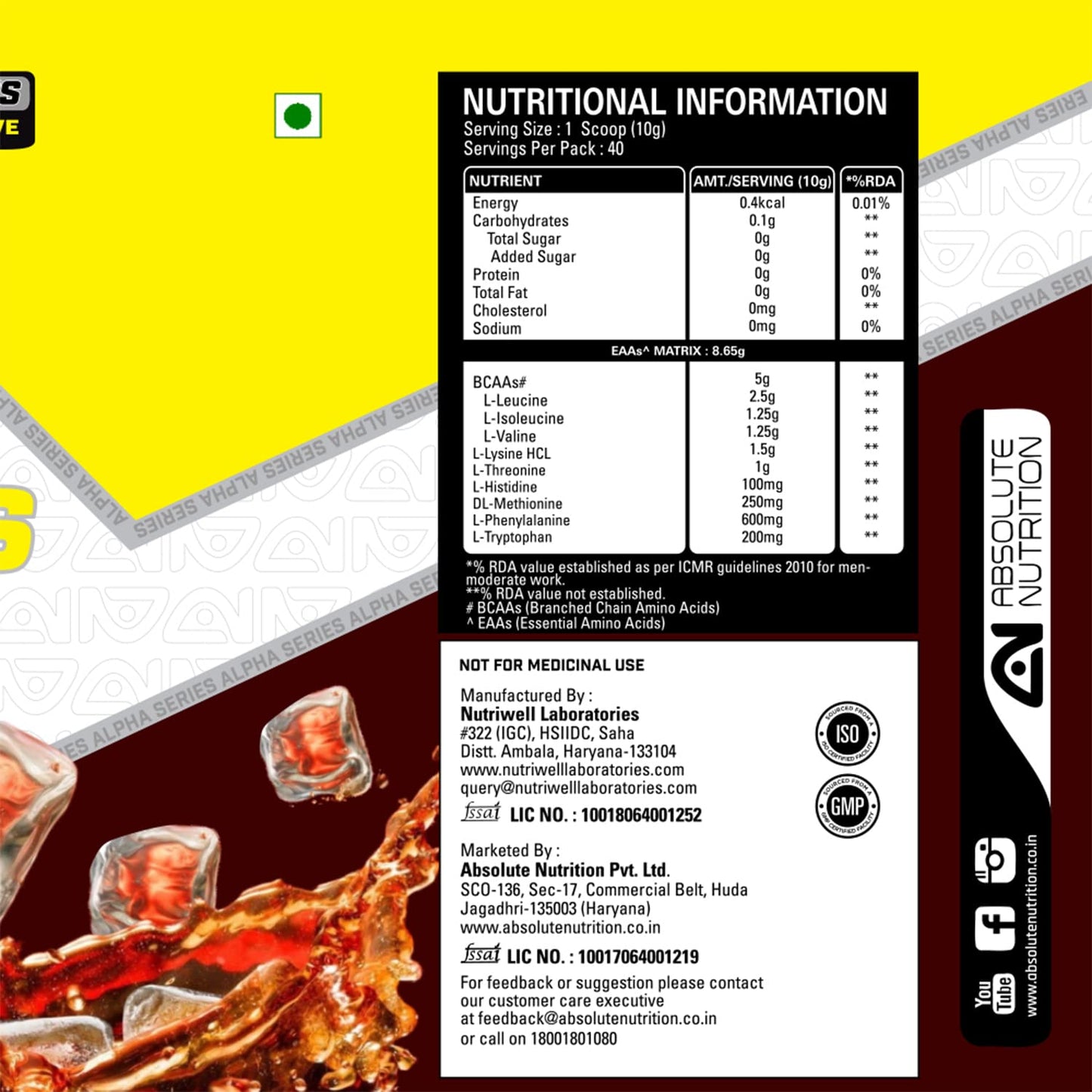 Absolute Nutrition’s Exclusive BCAA
