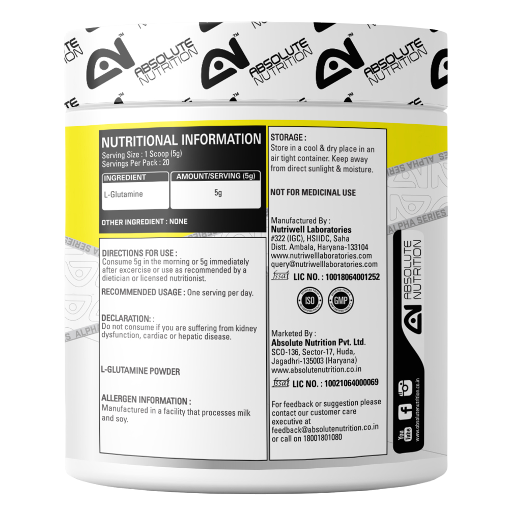 Absolute Nutrition’s Alpha Series Exclusive Glutamine (Unflavoured)