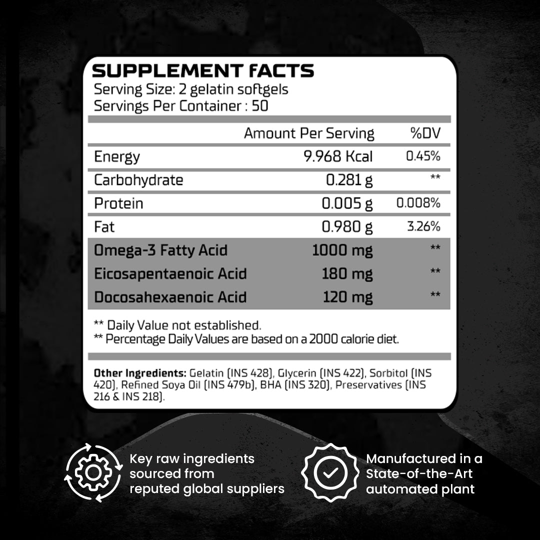 Absolute Nutrition Omega 3 Fish Oil – 100 Softgel Tablets