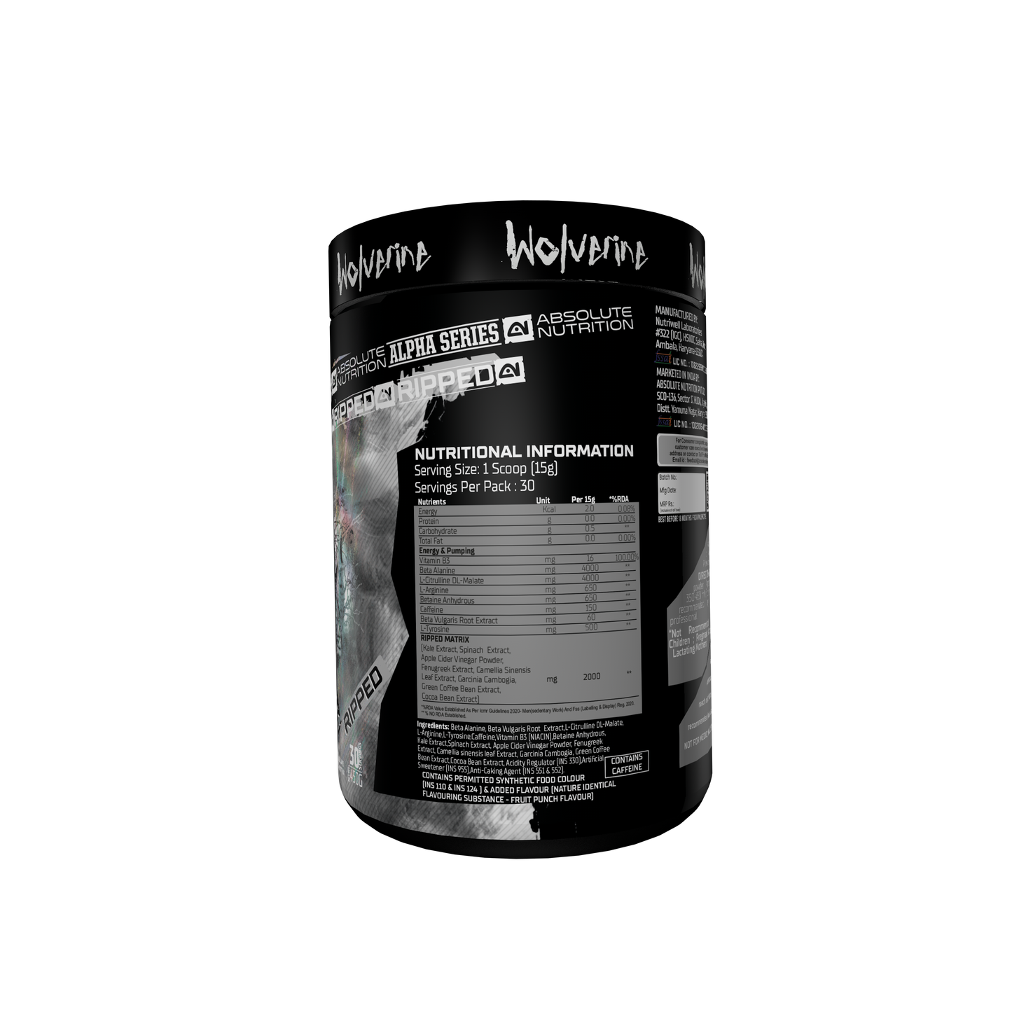 Absolute Nutrition Pre Workout Ripped Wolverine 450 GMS