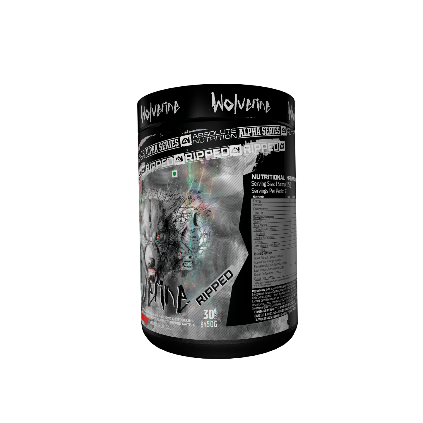 Absolute Nutrition Pre Workout Ripped Wolverine 450 GMS