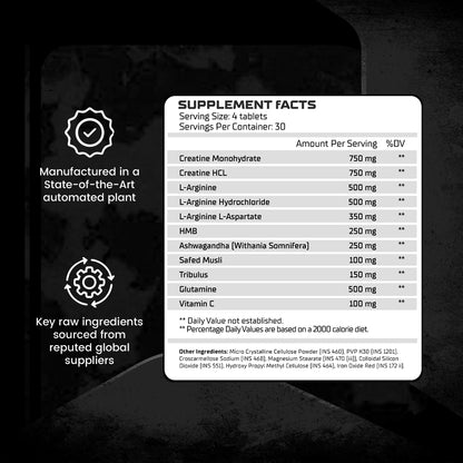 Absolute Nutrition Monster Gainz – 120 Tablets for Faster Mass Gaining with the Goodness of Ashwagandha, Musli, and Creatine for Stronger and Faster Muscle Gaining for both Men & Women